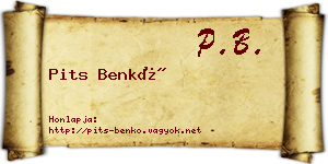 Pits Benkő névjegykártya